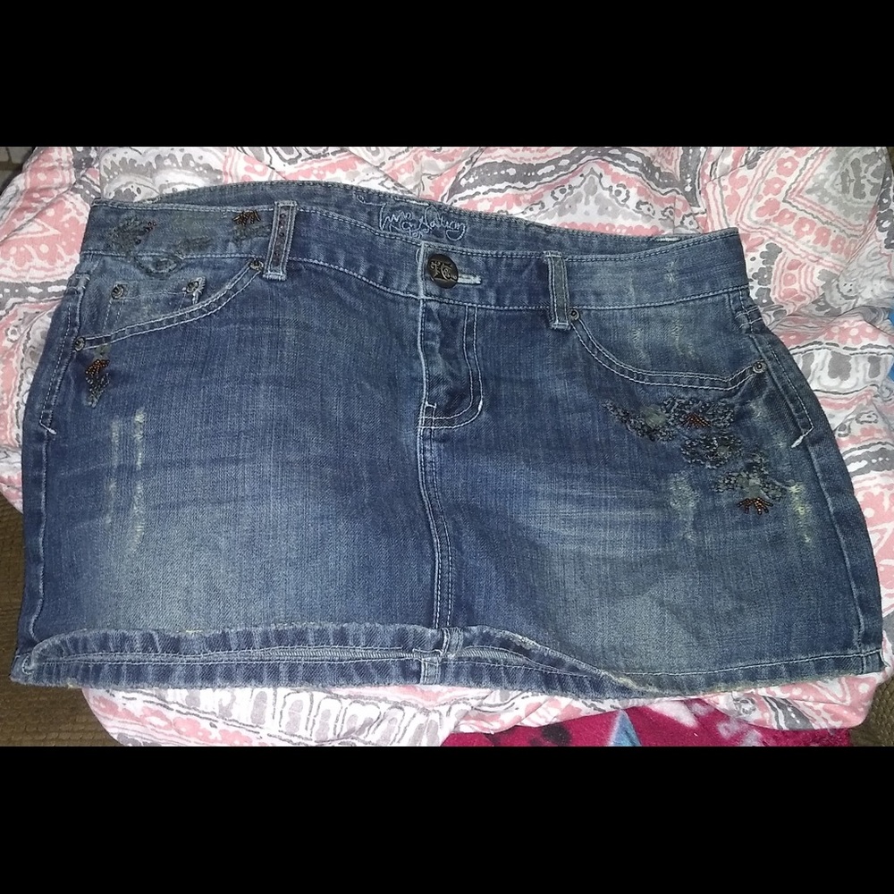 Jean mini skirt